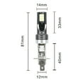 thumbnail image 3 of 2PCS H1 LED Headlight Bulb Conversion Kit High Low Beam 100W 6500K Super White, 3 of 8