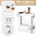 thumbnail image 5 of SERWALL 3PC Adjustable Folding Adirondack Chair set and Double Side Table, For Outdoor, Patio, Poolside, Garden, White, 5 of 10
