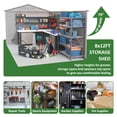 thumbnail image 5 of NETAJE 8'x12' Outdoor Storage Shed, Large Metal Shed with Lockable Door & Sloped Roof, Tool Shed with Upgraded Frame for Backyard, Garden, Lawn, 5 of 7