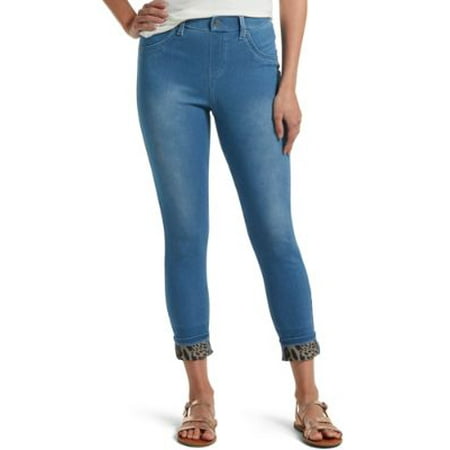 HUE Womens Print Cuff Denim Leggings Style-U21377