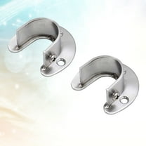 FELTECHELECTR U Shaped Wardrobe Rod Bracket 2Set Silver for Closet Organization Wall Mount Heavy Duty Closet Pole Sockets