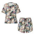 thumbnail image 5 of Wukai Colorful Flowers Women's Pajama Set,Short-Sleeve Top and Shorts with Elastic Waistband and Pockets for Loungewear, Yoga, and Casual Wear-XX-Large, 5 of 8