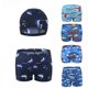 thumbnail image 4 of Bañador de secado rápido para niños, gorro de baño de tiburón grande para niños, traje de baño de dos piezas, bañador de dibujos animados, 4 of 6