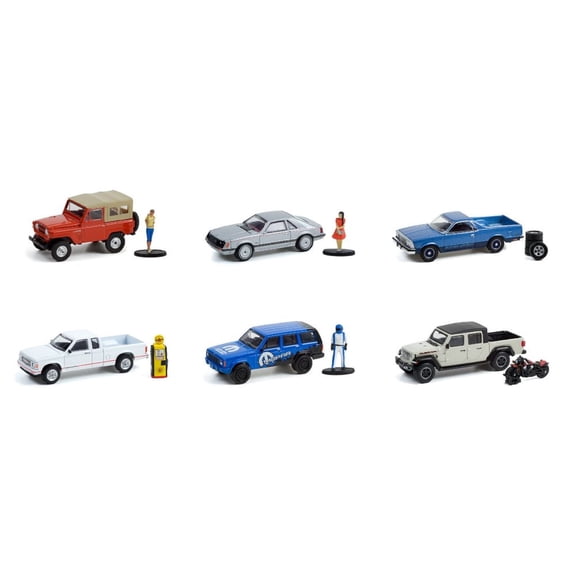 Greenlight The Hobby Shop Series 12 Diecast Car Set - Box of 6 assorted 1/64 Scale Diecast Model Cars