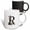 Multicolor, variant on 3drose, Resplendent Letter R. Halloween Monogram, Broom, Wizard Hat, Cat, 11oz Mug