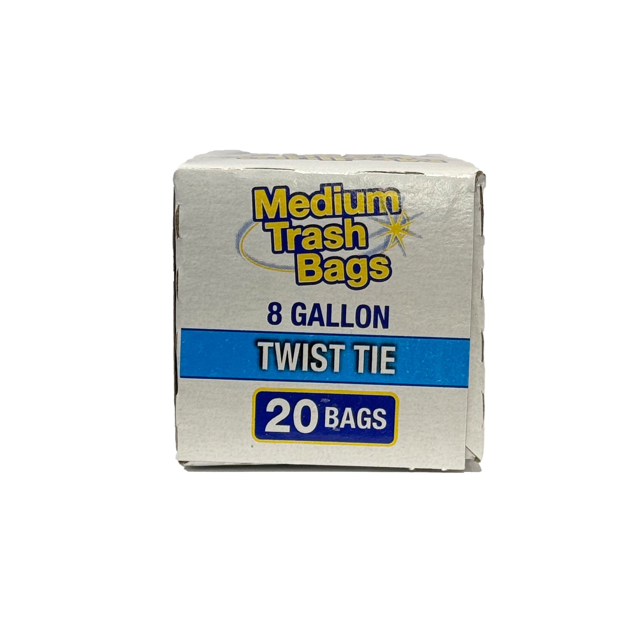 (12 pack) Basic Medium Trash Bags, 8 Gallon, Twist Tie, 20 Bags