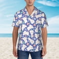thumbnail image 2 of Fotbe Cute White Rabbit Hawaiian Shirt for Men Unisex Summer Beach Casual Short Sleeve Cotton Linen Button Down Shirts-X-Large, 2 of 5