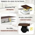 thumbnail image 3 of Adjustable End Table Modern Space Saving Lift Top Rotating Hidden Storage Wheels MDF Black White for Living Room Small Space, 3 of 10