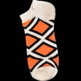 thumbnail image 3 of Orange, Black and White Geometric Pattern Ankle Socks (Adult Large - Men's Shoe Sizes 8-12), 3 of 3
