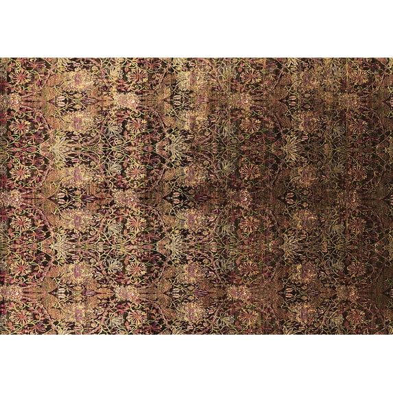 Ahgly Company Indoor Rectangle Oriental Brown Industrial Area Rugs, 2' x 3'