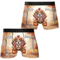 thumbnail image 3 of Happy Thanksgiving Bulldog Turkey Costume Pumpkins Autumn Leaves All Over Print Boxer Briefs Underwear for Men Dad Dog Lover Gifts Idea - 13014, 3 of 6