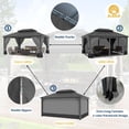 thumbnail image 3 of Kullavik 12'x16' Hardtop Gazebo, Outdoor Double Roof Canopy with Netting and Curtains, Galvanized Metal Frame, Sunshade for Patio, Backyard, Deck and Lawns-Gray, 3 of 7