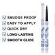 thumbnail image 5 of Juego de 2 bolígrafos de maquillaje con delineador de ojos en gel azul y rosa con purpurina, colorido y brillante, resistente al agua, a prueba de manchas, de larga duración, 5 of 5