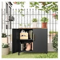 thumbnail image 2 of Kitchen Outdoor Storage Cabinet, Buffets, Sideboards with 2 Doors, Metal Cabinet, Adjustable Shelf, 16" Dx 32" Wx30 H Coffee Bar, Garden, Entryway, Table Cupboard, Black, 2 of 9
