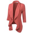 thumbnail image 2 of Doublju Women's Lightweight Thin 3/4 Sleeve Open Front Blazer with Plus Size, 2 of 4
