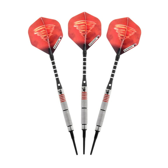 Elkadart Tornado 90% Tungsten Soft Tip Dart Set, Knurled Barrel, 16 Grams