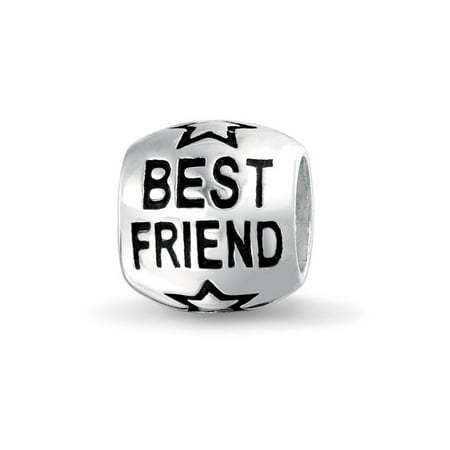 Word Best Friend Bff Charm Bead For Women For Teen Oxidized 925 Sterling Silver Fits European