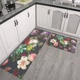 thumbnail image 2 of Pioneer Flower Floral Print Pattern Kitchen Rugs Sets Of 2,Anti Fatigue Kitchen Mat Rugs Non Slip Washable,Decorative Kitchen Floor Mats for Kitchen,Sink,Laundry,17"x30"+17"x47", 2 of 7