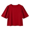 thumbnail image 5 of Eres Más Que una Camisa de Puntuación de Prueba Moda Casual Blusa de Poliéster de Cuello Redondo para Camisas de Manga Corta de las Mujeres, 5 of 5