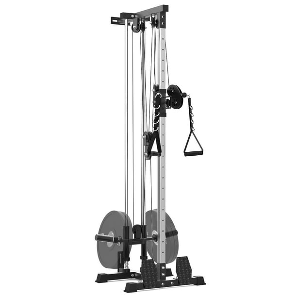 Máquina de Poleas para Gym en Casa - Sistema de Lat Pulldown y Remo Montado en Pared, 5 en 1, Capacidad 400 lbs, negro