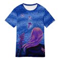 thumbnail image 3 of Blusa estampada de verano para mujer, camisetas casuales de manga corta con cuello redondo, camisetas Pompotops hfajkhk133782, 3 of 4