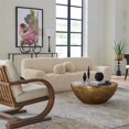 thumbnail image 2 of Uttermost Abide Contemporary Faux Sheepskin Fabric Upholstered Sofa in Caramel, 2 of 8