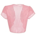 thumbnail image 4 of Summer Cardigans for Women Lightweight Lightweight Chiffon Cropped Ruffle Sleeve Bolero Shrugs for Dressy Elegant Blouse Tops Open Front Cardigan, 4 of 4