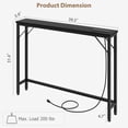 thumbnail image 2 of IdeaHouse 5.9" Narrow Console Table with Power Outlets, Compact Sofa Table with Storage, Sleek Design for Living Room, Entryway, Hallway, and Foyer - (Black), 2 of 7