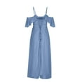 thumbnail image 3 of EGNMCR Robes d'Été Femmes Tendance Robe Décontractée pour Femme Ajustée Plissée Sans Manches Robe Asymétrique à Col Coloré, 3 of 5