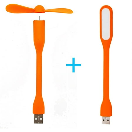 

Kaimada USB Fan Flexible Portable Mini Fan and USB LED Light Lamp Computer Summer Gadget