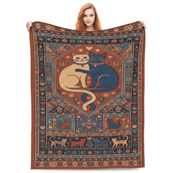 Cat Blanket Soft Flannel Throw Blanket for Couch Bed Home Decor 40"x30"