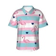thumbnail image 2 of Xecao Flamingo1 print Hawaiian shirt - a stylish short-sleeve button-down for men, perfect for casual beach and tropical outings., 2 of 9