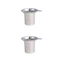 thumbnail image 3 of sweethay Tea Infuser Teapot Funnel Round Edge Leaf Handle Mesh Loose Kitchen Accessories Single-Wire Steel Stainless Filter Clip 88mmx75mm 2Conjunto, 3 of 6