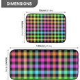 thumbnail image 3 of SKYSONIC Neon Plaid Kitchen Mat 2 Pcs Set Anti Fatigue Cushioned Waterproof Non Slip Comfort Standing Padded Floor Mats Rugs, 3 of 7