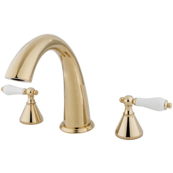 Elements Of Design Es2362pl Double Handle Widespread Deck Mounted Roman Tub Filler - Brass