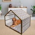 thumbnail image 2 of Mandala Pet House, Ornamental Different Floral Motifs in Circular Designs Oriental Abstract, Outdoor & Indoor Portable Dog Kennel with Pillow and Cover, 5 Sizes, Multicolor, by Ambesonne, 2 of 4