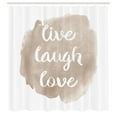 thumbnail image 2 of Ambesonne Live Laugh Love Shower Curtain, Paintbrush Print, 69"Wx75"L, Warm Taupe, 2 of 4