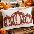 thumbnail image 6 of Btomtd Throw Pillow Covers 12 x 20 Inch, Tufted Embroidered Pumpkin Thanksgiving Fall Cushion Cases, Pillow Covers for Sofa Couch Bedroom, Brown, 6 of 6