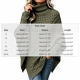 thumbnail image 3 of Sweater for Women Cable Knit Poncho Sweater Turtleneck Long Sleeve Loose Fit Casual Pullover Top, 3 of 6