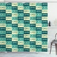 thumbnail image 1 of Ambesonne Indie Shower Curtain, Vintage Eyeglasses Cool, 69"Wx84"L, Petrol Blue Turquoise, 1 of 3