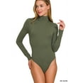 thumbnail image 2 of Zenana Women's Mock Turtle Neck Long Sleeve Slim Bodysuit Jumpsuit, 2 of 4
