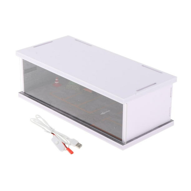 Vitrina de garaje a escala 1/64, vehículo de juguete con protección LED a prueba de polvo. Estilo D