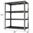 thumbnail image 2 of 54" H Garage Shelving, Garage Shelving Heavy Duty, 1800Lbs 4 Tier Adjustable Storage Shelves for Warehouse, Basement, Workshop, Double-Layer Column with Reinforced Ribs, 18" D*40" W, 2 of 10