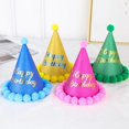 thumbnail image 4 of Decoración de fiesta de cumpleaños para niños y adultos, sombrero de Bola de Pelo, suministros de vestido de cumpleaños, venta al por mayor, 4 of 4