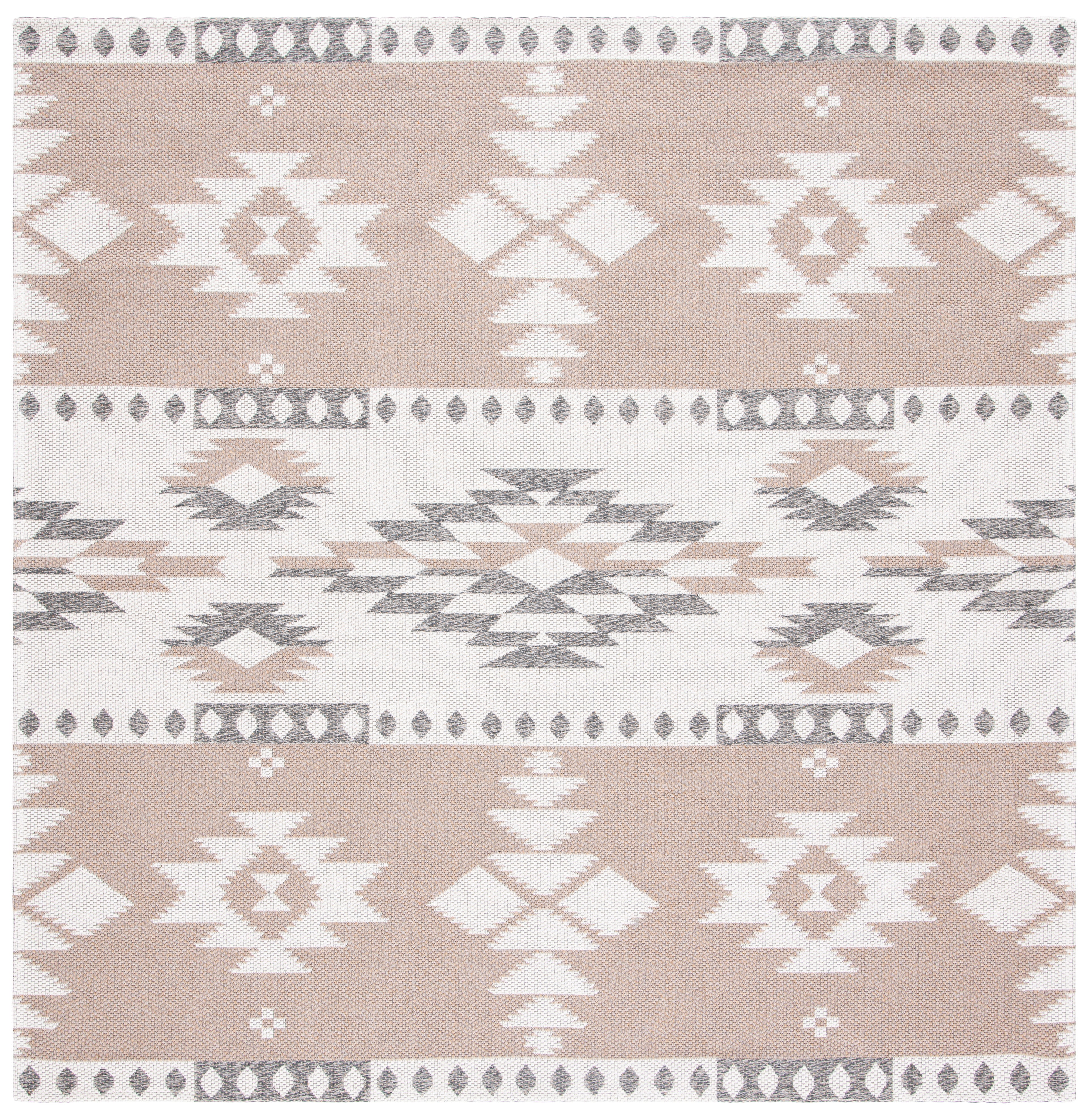 SAFAVIEH Augustine Bradford Geometric Area Rug, Taupe/Cream, 6'4" x 6'4" Square