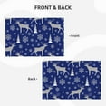 thumbnail image 4 of Placemats Set of 4 / 6, winter moose deer snowflakes blue Placemats for Dining Table Indoor/Outdoors Heat Resistant Washable Placemats 18" x 12", 4 of 8