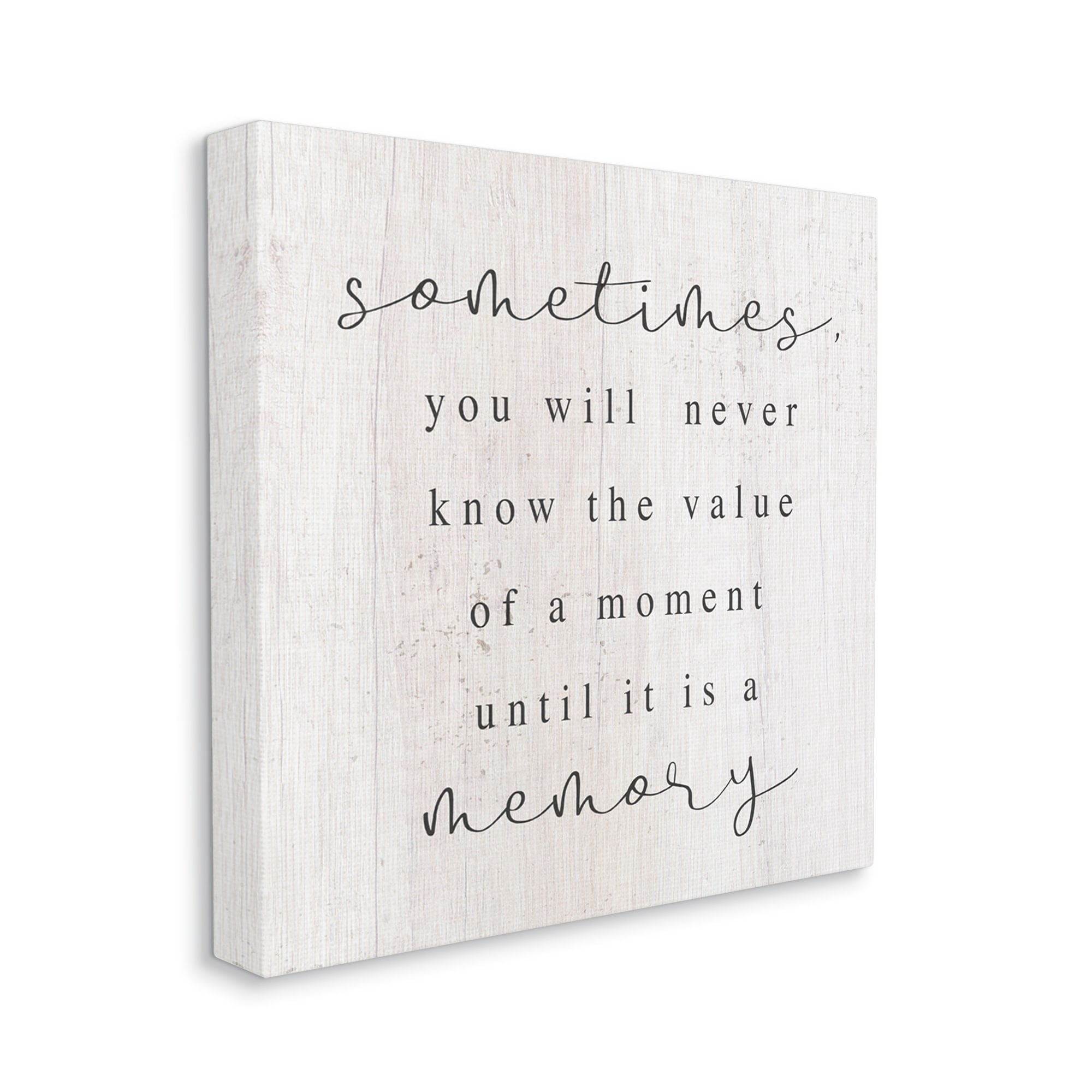 Stupell Industries Value Of A Moment Inspirational Inspirational Painting Gallery Wrapped Canvas Print Wall Art