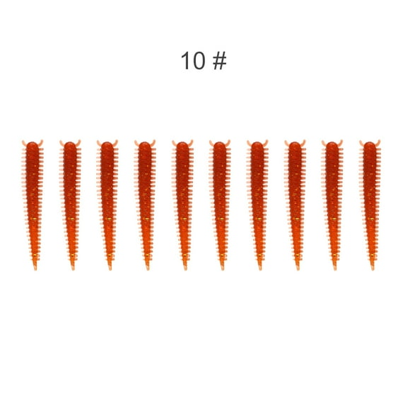 10pcs Soft Elastic Worm Fishing Bait Maggot Lures with Fishy Scent