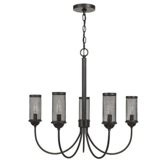 Cal Lighting Fulton Metal Chandelier With Mesh Metal Shade