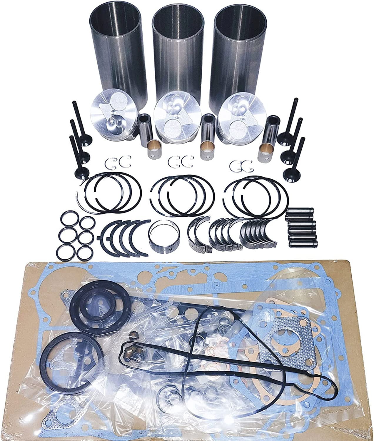 Seapple Complete D722 Overhaul Rebuild Kit Compatible with Kubota D722